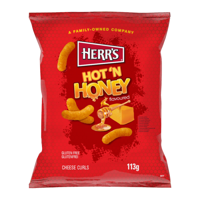 Herr's Hot 'N Honey Cheese Curls 113g-1