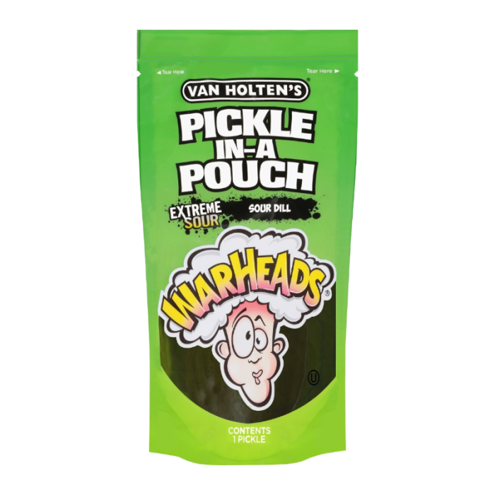 Van Holtens Pickle In A Pouch Warheads Extreme Sour Dill 306g - 12CT-1